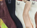 棉滿(mǎn)滿(mǎn)襪子女士中筒襪秋冬季100%純棉抗菌防臭女生卡通小熊長(cháng)筒全棉6雙 曬單實(shí)拍圖