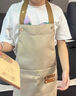 凡黛克防水防油兒童圍裙定制印字幼兒園書(shū)法繪畫(huà)陶藝手工烘焙男女孩圍腰 A款防水帆布掛脖-卡其 曬單實(shí)拍圖