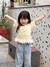 班喜迪女童短袖t恤夏季2026新款洋氣寶寶公主衣服夏裝兒童薄款童裝上衣 黃色 90 曬單實(shí)拍圖