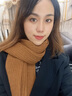 圍巾女冬季韓版百搭甜美可愛(ài)學(xué)生小清新秋冬保暖針織毛線(xiàn)純色圍脖 焦糖色 均碼 曬單實(shí)拍圖