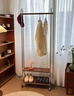 瑤穎衣帽架中古風(fēng)可移動(dòng)落地立式掛衣架臥室收納衣架YJ12胡桃色80cm 曬單實(shí)拍圖