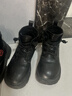 紅蜻蜓兒童秋冬季二棉鞋女童鞋皮靴子短靴中大童馬丁靴Q54BM002黑色36 曬單實(shí)拍圖