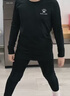 卡爾美（KELME） 兒童緊身衣男女童透氣長(cháng)袖彈力打底衫足球訓練服緊身褲健身套裝 黑色套裝【薄絨加厚-帶拇指扣】 160 CM 曬單實(shí)拍圖