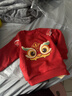巴厘小豬兒童新年服套裝加絨紅色喜慶女童周歲禮服男童龍年寶寶冬季拜年服 嫣紅太空灰 100 曬單實(shí)拍圖