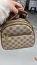 袋鼠（KANGAROO）高級感斜挎小包包女2026新款時(shí)尚單肩小圓包品牌大容量手提包 棋盤(pán)格-卡其 (加兩根肩帶) 曬單實(shí)拍圖