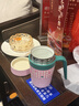 BABLOV花伴森保溫杯女士辦公室大容量咖啡茶水杯陶瓷覆膜內膽馬克杯帶蓋 曬單實(shí)拍圖