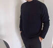 恒源祥【加厚純羊毛】男裝羊毛衫秋冬季針織衫打底爸爸裝純色內搭毛衣男 黑色 L /175/92A 曬單實(shí)拍圖