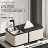 AKBK皮革桌面紙巾盒客廳高級感抽紙盒家用茶幾遙控器收納盒輕奢 經(jīng)典黑白【桌面收納紙巾盒】 曬單實(shí)拍圖