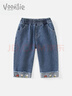 凡獵女童牛仔褲春裝2026新款洋氣寶寶褲子外穿休閑長(cháng)褲兒童直筒褲春秋 曬單實(shí)拍圖