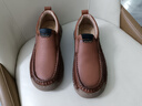 普步仕品牌豆豆鞋男2026新款一腳蹬潮流百搭軟底軟皮樂(lè )福鞋休閑懶人鞋男 紅棕 41 曬單實(shí)拍圖