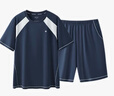 松山棉店小輕松薄荷涼感家居服套裝情侶棉莫親膚可外穿運動(dòng)短袖短褲睡衣潮 深海藍-男士 XL 推薦 女士125-140斤、男士155-170斤 曬單實(shí)拍圖