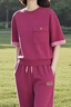 皮爾卡丹（pierre cardin）運動(dòng)服套裝女時(shí)尚夏季2025新款撞色休閑洋氣寬松顯瘦圓領(lǐng)兩件套潮 532#玫紅色套裝【上衣+褲子】 圓 L 【建議100-115斤】 曬單實(shí)拍圖