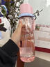希樂(lè )（cille）運動(dòng)水杯帶吸管男女學(xué)生大容量水壺瓶旅行便攜健身夏季耐高溫杯子 粉640ml【旋鈕開(kāi)蓋-tritan材質(zhì)】 曬單實(shí)拍圖