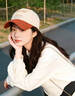 CACUSS帽子女士春季新款復古刺繡鴨舌帽軟頂大頭圍棒球帽戶(hù)外休閑遮陽(yáng)帽 赤貝 均碼 57-59CM 曬單實(shí)拍圖