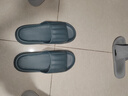 潔麗雅（Grace）居家情侶加厚拖鞋簡(jiǎn)約清新馬卡龍色男女款涼拖涼拖鞋 灰藍 44/45 曬單實(shí)拍圖