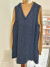 晚白【新品】洋氣V領(lǐng)背心裙冬款優(yōu)雅氣質(zhì)通勤百搭顯瘦無(wú)袖連衣裙 藏青色 L 曬單實(shí)拍圖