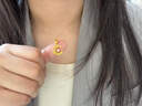 中國珠寶黃金項鏈星月相伴吊墜足金999鋯石送老婆女神節禮物送女友生日 1.7-1.8g【贈銀鏈】 曬單實(shí)拍圖