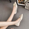 ZHR則則平底單鞋女優(yōu)雅風(fēng)水鉆伴娘婚鞋氣質(zhì)尖頭淺口套腳女鞋MN10香檳色37 曬單實(shí)拍圖