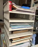 錦盼辦公桌收納置物架文件收納盒辦公用品文件架桌面書(shū)架多層大容量文件框文件夾A4A3紙資料檔案整理架 A4升級版七層【豎白六層+頂層置物籃歐式 曬單實(shí)拍圖