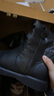 百麗踏真皮中筒靴女馬丁靴2025年秋冬季新款中跟瘦瘦靴加絨 黑色 單里 40 曬單實(shí)拍圖