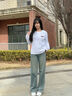 都市麗人白色長(cháng)袖t恤女春秋2026新款大碼女裝休閑簡(jiǎn)約上衣外穿內搭打底衫 曬單實(shí)拍圖