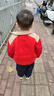 巴拉巴拉童裝兒童羽絨服男童春裝2025新款棒球服寶寶外套拜年服紅色上衣潮 曬單實(shí)拍圖