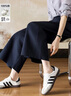 德瑪納【磨毛100棉】春季知性半松緊腰寬松九分褲小個(gè)子女式休閑褲 曬單實(shí)拍圖