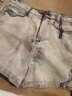 日著(zhù)原創(chuàng  )設計女裝2024夏季新款斑駁感寬松做舊刺繡純棉牛仔短褲子 影灰 M 曬單實(shí)拍圖