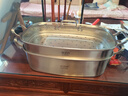 輝衛六316L不銹鋼食品級蒸魚(yú)鍋烤魚(yú)盤(pán)橢圓特大號長(cháng)方形籠屜家用多層蒸鍋 深款(送蒸架取盤(pán)夾)/ 二層 42cm 曬單實(shí)拍圖