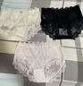 歐迪芬法式純欲緞面蕾絲女士?jì)妊澟愿幸志抟d薄加肥大碼三角短褲頭 曬單實(shí)拍圖