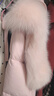 艾萊依甜美毛球羽絨服女質(zhì)感狐貍毛領(lǐng)長(cháng)款連帽保暖鴨絨冬外套 初桃粉S 曬單實(shí)拍圖