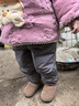貝肽斯兒童羽絨褲秋冬款白鴨絨防風(fēng)保暖褲男童女童外穿寶寶褲子 灰色 三防耐臟污 110 cm 曬單實(shí)拍圖