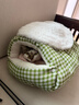 licheers貓窩冬季保暖半封閉式貓狗窩可開(kāi)放拆洗貓睡袋貓咪保暖安全窩 L號 曬單實(shí)拍圖