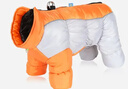 秋冬狗狗衣服棉衣中小大型犬保暖加厚寵物保暖反光防水寵物衣服 橘灰色 XL（10-13斤） 束腳蓬松四腳狗狗棉衣防水 曬單實(shí)拍圖