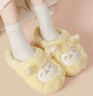 名創(chuàng  )優(yōu)品（MINISO）羊咩咩棉拖鞋女秋冬包跟家居室內厚底月子毛毛拖鞋黃色40-41 曬單實(shí)拍圖