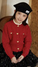 富羅迷女童毛衣冬季加厚保暖開(kāi)衫外套小女孩新年時(shí)髦針織上衣 紅色 160 曬單實(shí)拍圖