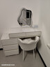 芯昂梳妝臺現代2025奶油風(fēng)巖板臥室簡(jiǎn)約新款輕奢風(fēng)實(shí)木化妝桌斗柜一體 80cm白+三斗柜+云朵鏡+花瓣椅 曬單實(shí)拍圖