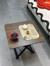 家用小戶(hù)型桌子簡(jiǎn)易折疊桌出租屋戶(hù)外便攜小桌子吃飯方桌折疊餐桌 黑胡桃色80*80*50cm【加厚桌面-黑烤漆腿】 曬單實(shí)拍圖