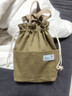 圓本束口抽繩保溫飯盒袋子手提帆布便當包上班族便攜式帶飯包手拎包 曬單實(shí)拍圖
