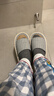 OHMYK亞麻拖鞋男士春秋室內家居防滑透氣四季棉麻布拖鞋女 淺灰色38-39 曬單實(shí)拍圖