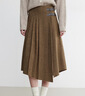 ELLE復古綿羊毛肌理感半身裙女2025冬新款優(yōu)雅氣質(zhì)毛呢a字百褶裙 深棕 【預售】 S 曬單實(shí)拍圖