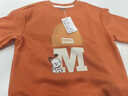 巴布豆（BOBDOG）男童女童春秋童裝潮酷帥氣時(shí)髦新款男孩圓領(lǐng)衛衣兒童衣服 焦橙130 曬單實(shí)拍圖