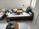 領(lǐng)秀嘉園老榆木羅漢床實(shí)木新中式多功能簡(jiǎn)約羅漢沙發(fā)床榫卯免漆禪意美人塌 D素面1米*2米胡桃色+炕桌+墊子 曬單實(shí)拍圖