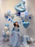 G.duck小黃鴨愛(ài)莎公主裙女童連衣裙春裝兒童網(wǎng)紗裙冰雪奇緣女孩生日禮服 辛德拉藍愛(ài)紗裙 110 110碼建議100-110cm4-5歲 曬單實(shí)拍圖