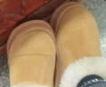 紅豆包跟棉拖鞋女士冬季外穿居家室內加毛絨保暖厚底防滑防水勃肯棉鞋 卡其 38-39 【內長(cháng)24cm】 曬單實(shí)拍圖