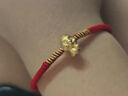 周六福呈祥蛇寶黃金轉運珠紅繩生肖蛇本命年生日禮物A1713124 約0.46g 曬單實(shí)拍圖