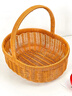 興泰旺新款手工仿藤編織手提菜籃子水果籃購物籃雞蛋收納采摘野餐編織筐 中國結手提籃-大號 36*27*19cm G316-001 曬單實(shí)拍圖