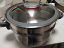 榮事達304不銹鋼微壓湯鍋家用加厚加深蒸煮燃氣灶電磁爐新款燉鍋 304不銹鋼微壓湯鍋+蒸籠【3-7人】 26cm 7L 曬單實(shí)拍圖