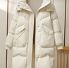 妍莉芬（yanlifen）羽絨棉服女中長(cháng)款2026年冬季新款時(shí)尚可拆卸帽加厚保暖棉衣外套 米白色 L 建議115-130斤 曬單實(shí)拍圖