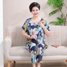 俞兆林棉綢睡衣女春夏大碼短袖長(cháng)褲母親節送媽媽涼感薄中老年家居服套裝 曬單實(shí)拍圖